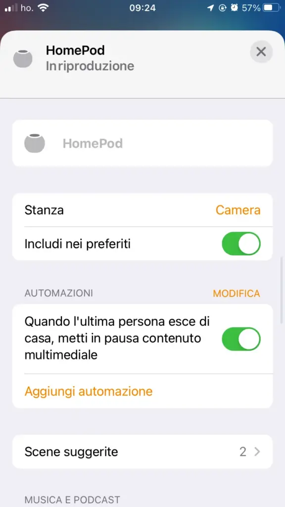 Impostazioni Homepod 3