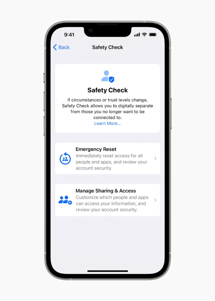 Apple WWDC22 iOS16 Safety Check 220606 Apple WWDC22 iOS16 Safety Check 220606
