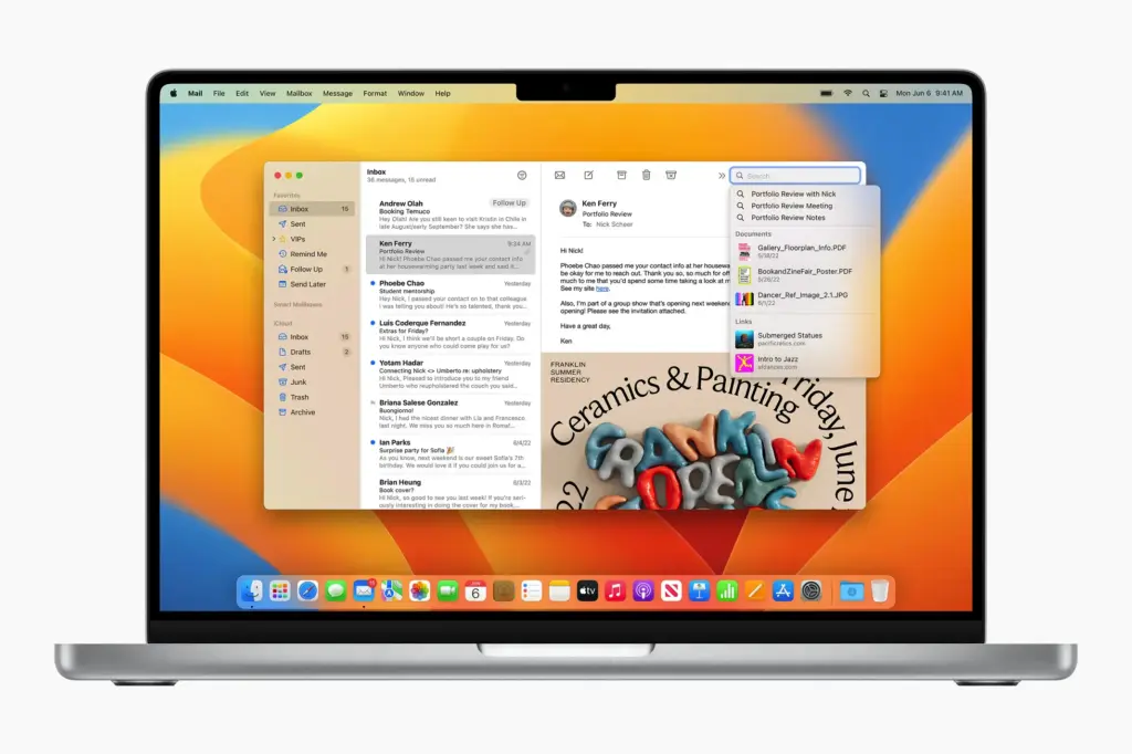 Apple WWDC22 macOS Ventura Mail search 220606 Apple WWDC22 macOS Ventura Mail search 220606