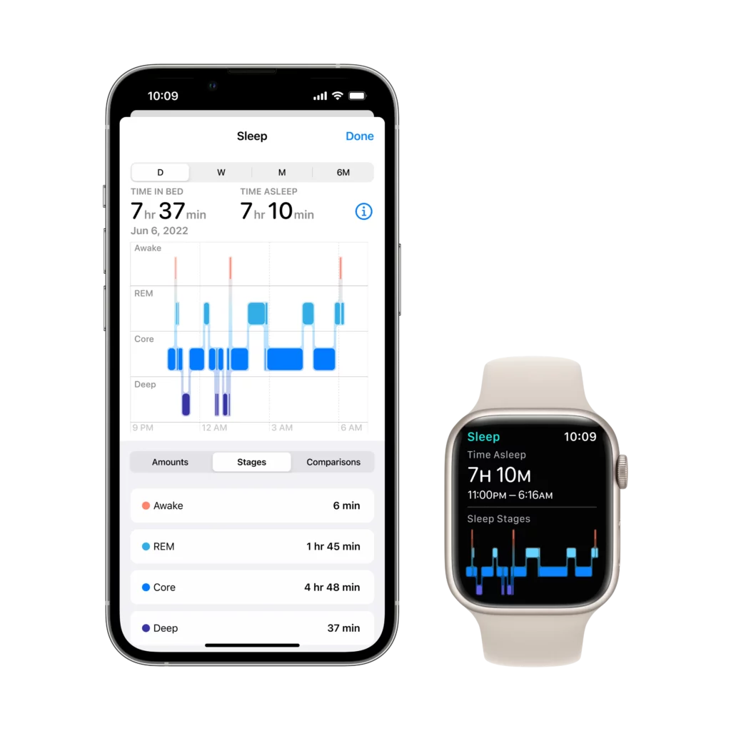 Apple WWDC22 watchOS 9 iPhone13Pro Sleep Stages 220606