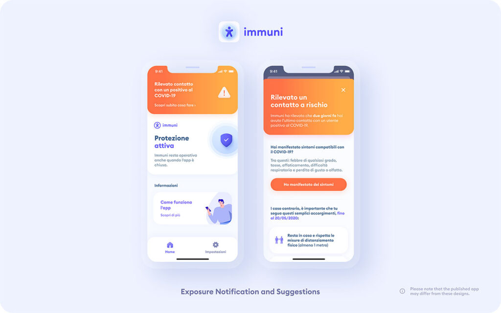 ExposureNotificationAndSuggestions 1 Nel caso in cui venissimo a contatto con un positivo da coronavirus l'app farà sapere all'utente cosa dovrà fare