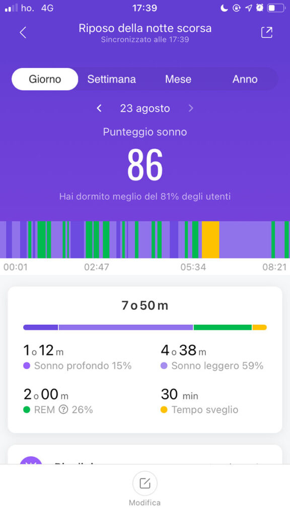 Mi Band 5 sonno Mi Band 5 sonno