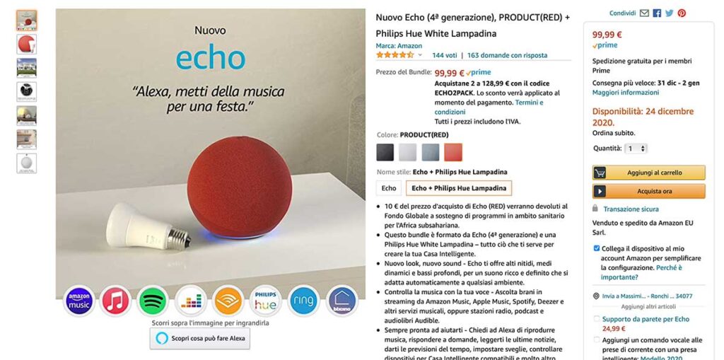 echo red amazon echo red amazon