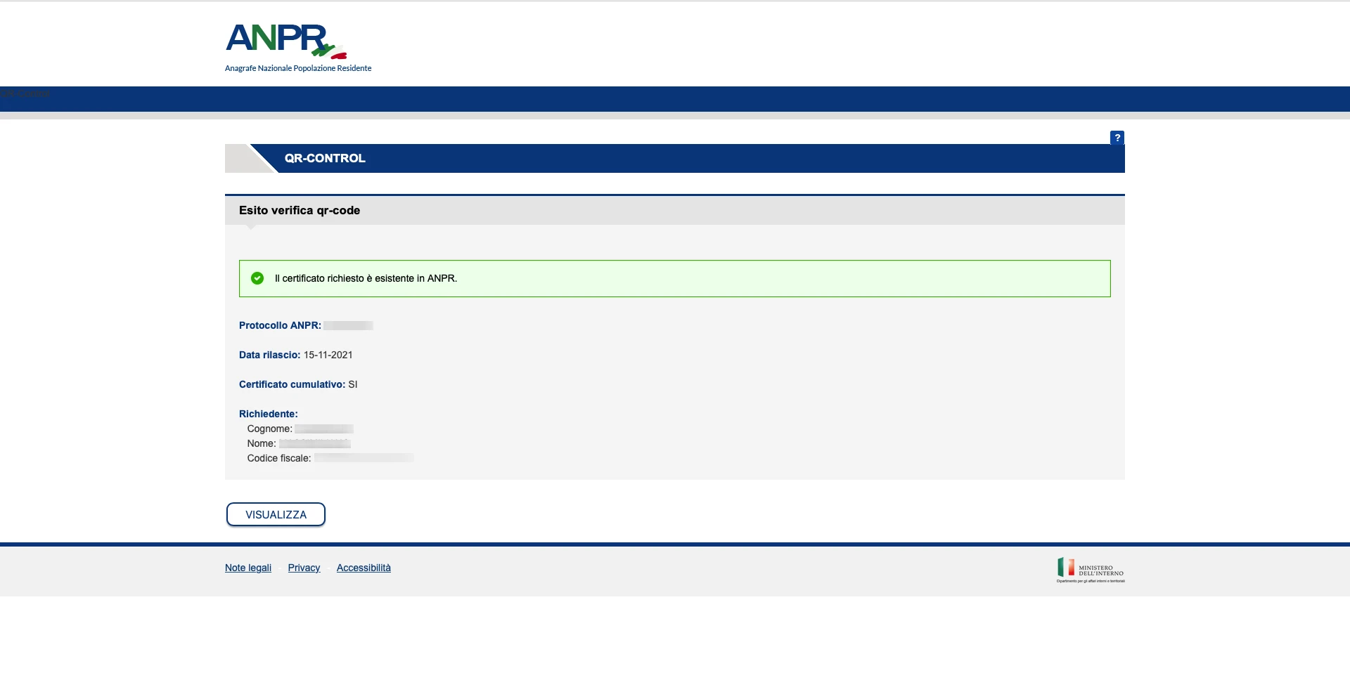 ANPR QR Verifica Results ANPR QR Verifica Results