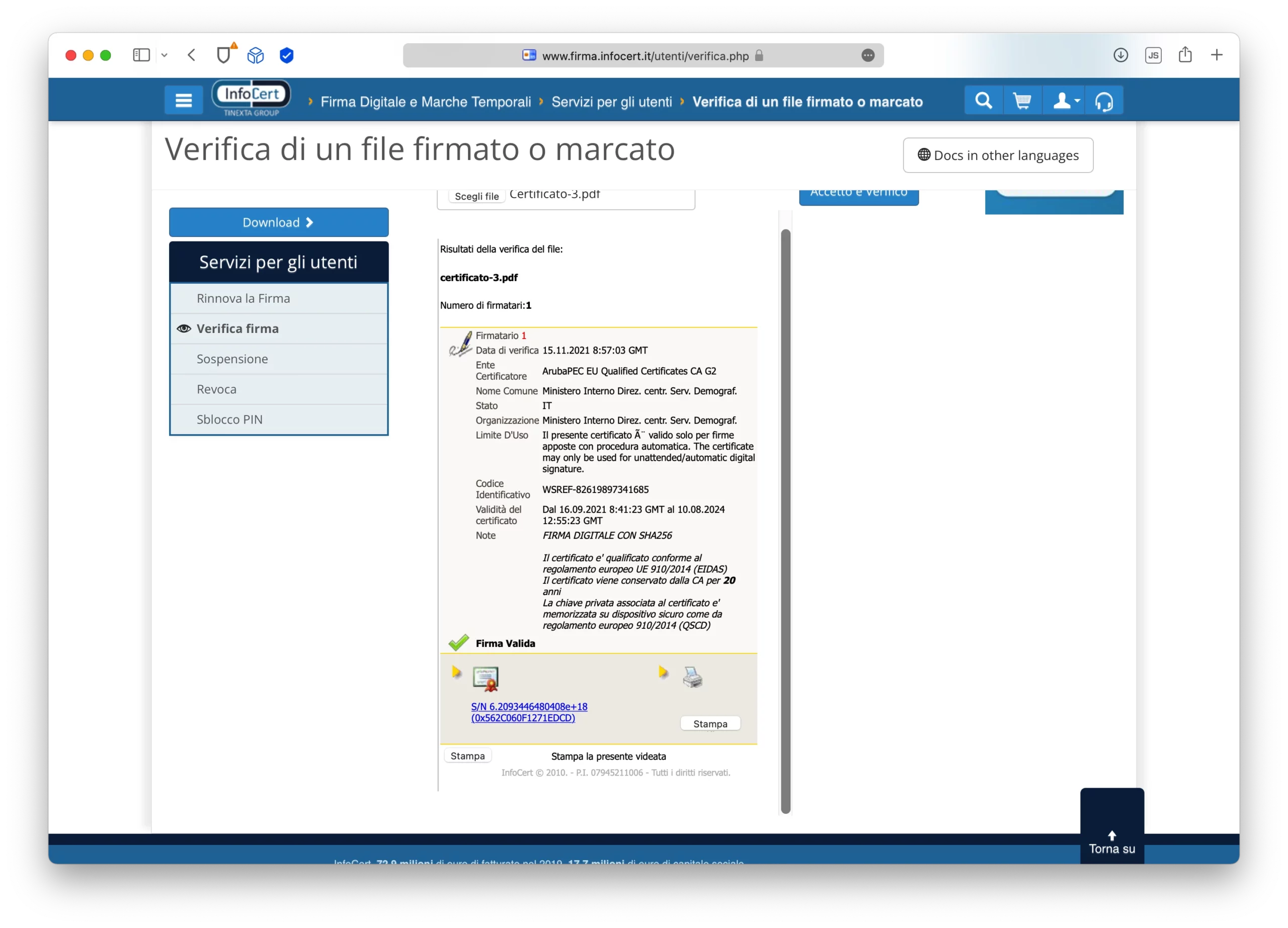 ANPR Verifica Infocert scaled ANPR Verifica Infocert scaled