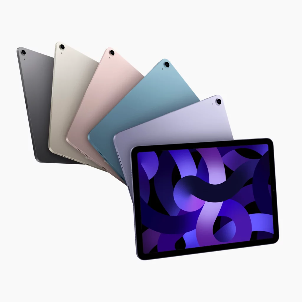 Apple iPad Air hero color lineup 220308 Apple iPad Air hero color lineup 220308
