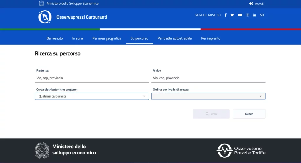 Osservatorio Carburanti Ricerca su Percorso Osservatorio Carburanti Ricerca su Percorso